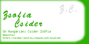 zsofia csider business card