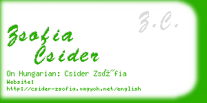 zsofia csider business card